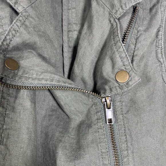 Cynthia Rowley olive green 100% linen vest Small layering lagenlook boho chic! - Picture 2 of 4